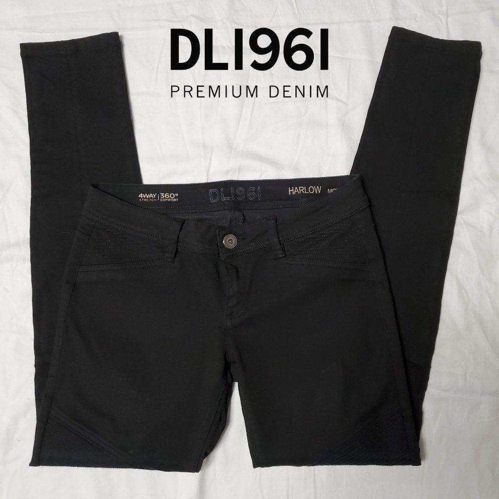 DL1961 'Harlow' Moto Black Skinny Jeans NWOT